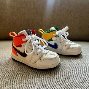 Jordan 1 mid Nike Multicolor Kids High-Top Sneakers toddler size 6